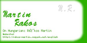 martin rakos business card